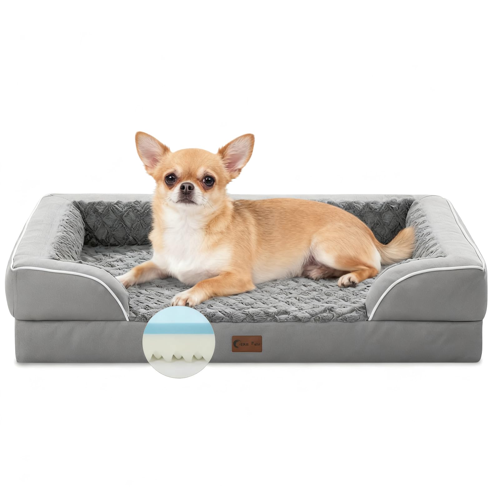 XXL Orthopedic Dog Bed for Giant Dogs, Washable Memory Foam Dog Beds, Dog Couch Bed with Comfy Bolster, Pet Bed Dog Sofa with Waterproof Lining & Non-Skid Bottom