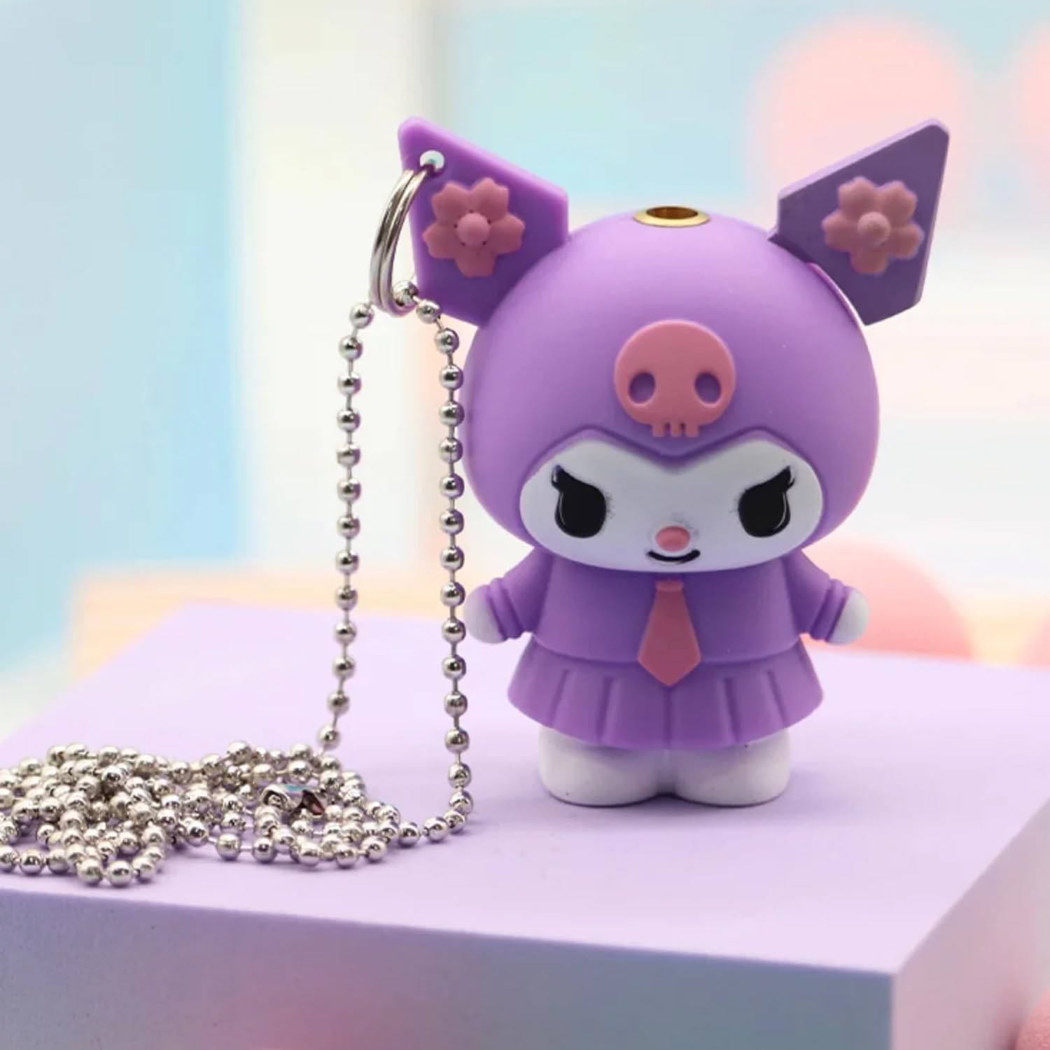 CROKROZ Cute Pink Kuromi Lighters Butane Gas Keychain Included