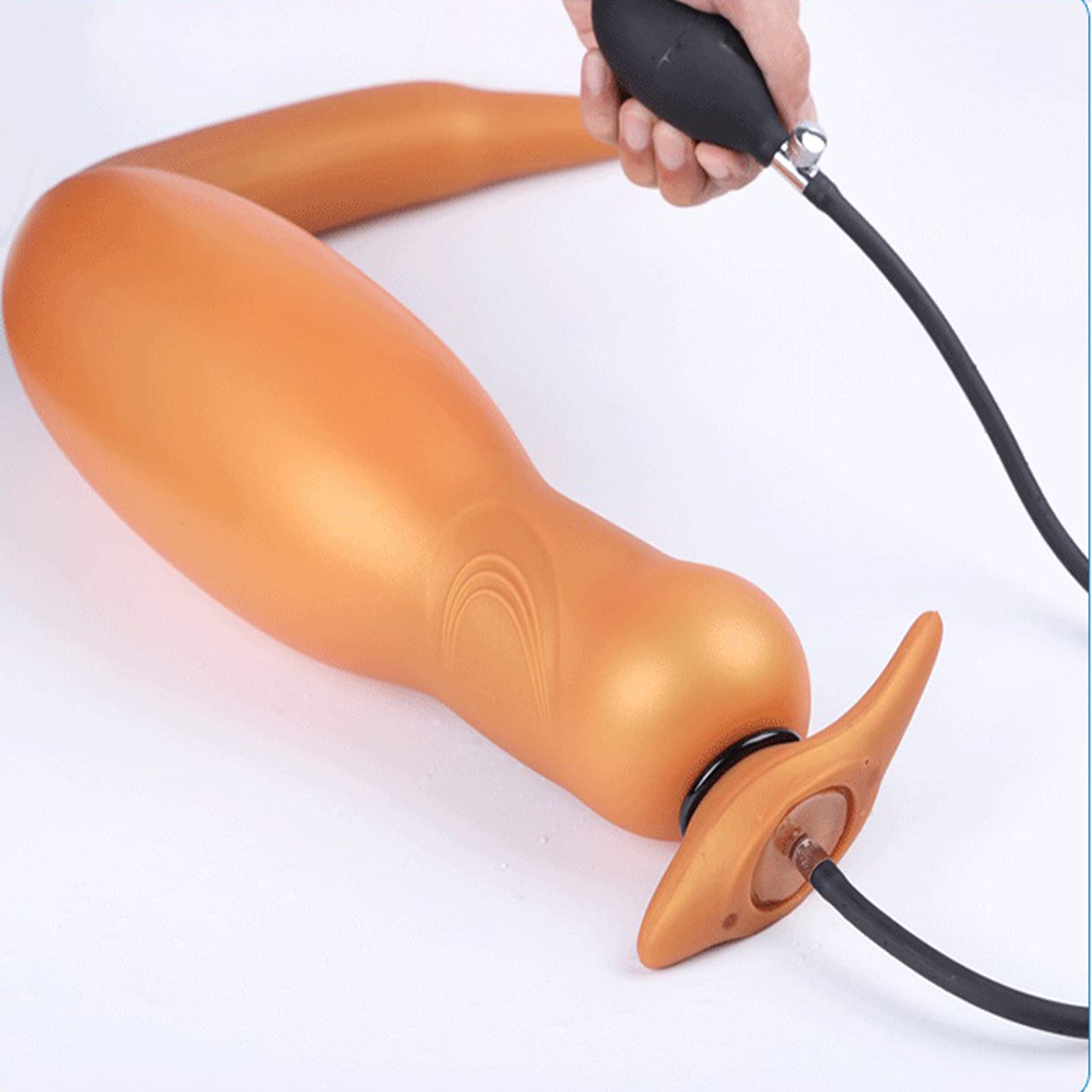 Analplug Aufblasbar Groß Super Lange Anal Plug Riesen Dildo Flüssiges Kieselgel Butt Plug Prostata Massagegerät Anus Dilatator Vaginaler Stimulator Für Männer Und Frauen Masturbator,Schwarz hohl,M