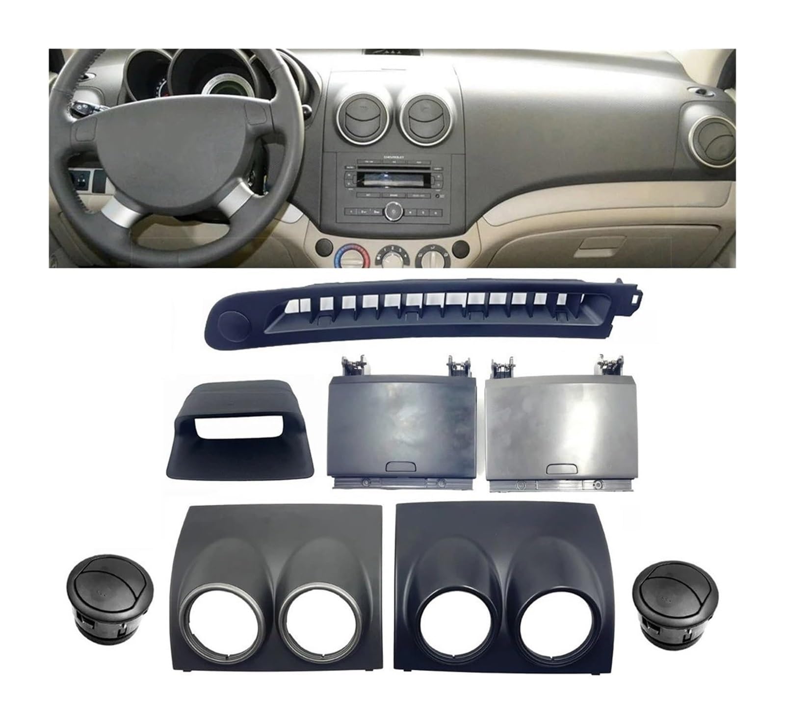 Auto Griglia Bocchette Aria Condizionata Per Sail Per Lavo 2009 2010 2011 2012 2013 2014 Bocchetta Di Ventilazione Per Auto Pannello Rivestimento Griglia Condizionamento AC(3*Black)