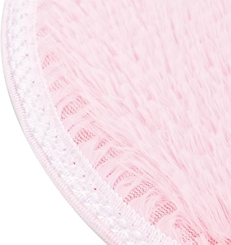 Miniatura 3 de Alfombras de cocina mullidas de 16 x 12 pulgadas, color rosa, súper suave, alfombra de área lanuda para el hogar, dormitorio, baño, piso, puerta de