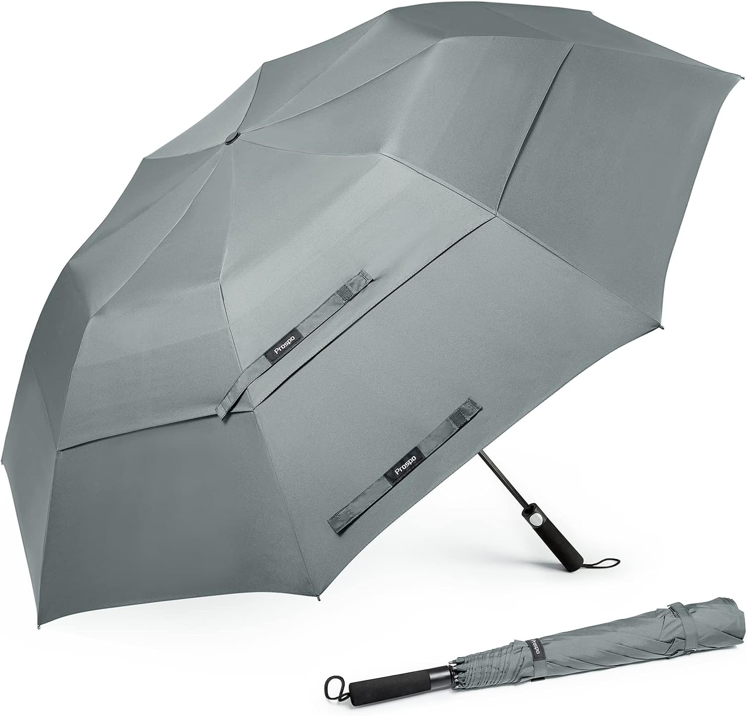 Prospo 62 Inch Portable Golf Umbrella Oversize Automatic Open Stick Umbrella Extra Large Double Canopy Vented Windproof Waterproof