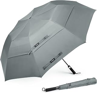 Prospo 62 Inch Portable Golf Umbrella Oversize Automatic Open Stick Umbrella Extra Large Double Canopy Vented Windproof Waterproof