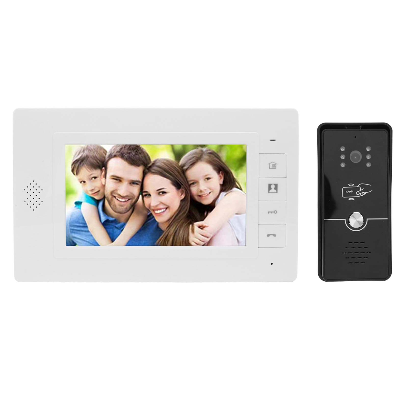 Smart Video Doorbell Camera, Wired Video Intercom System, 2 Way Audio, 120 Deg Wide Angle, Infrared Night Vision, Indoor Outdoor Surveillance for Villa Home (US Plug 100‑240V)