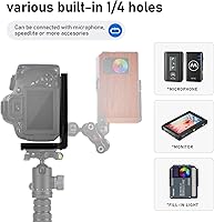 Vista 4 de Cámara con soporte en L para DSLR vertical horizontal Trípode de liberación rápida Compatible con Canon Nikon Sony DJI Osmo Ronin Zhiyun