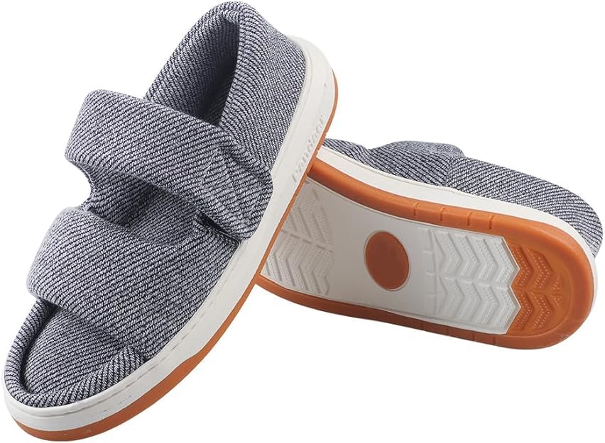 Diabetic Sandals for Women Men Open Toe Diabetic Slippers Extra Wide Swollen Slippers Non Slip Adjustable Diabetics Shoe Edema Feet House Shoes Post-op Elderly Shoes Pregnant Women Slipper2