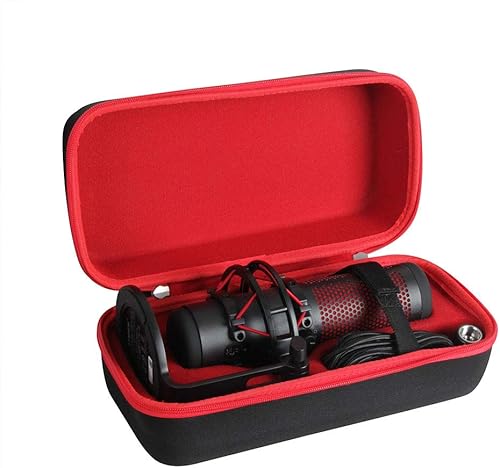Hermitshell - Funda rígida de viaje para HyperX QuadCast USB condensador para micrófono gaming rojo negro