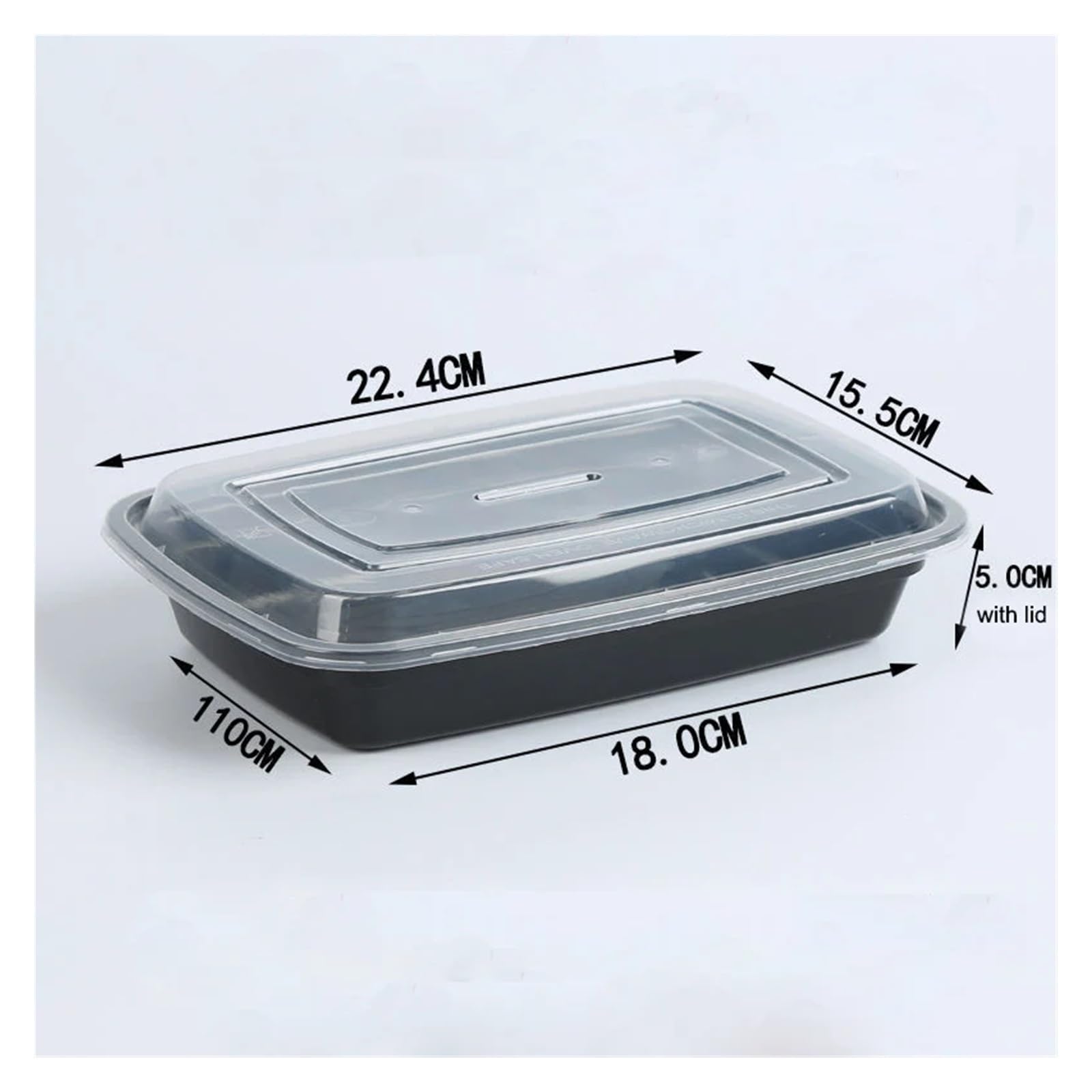Paquete de 15 recipientes for preparar comidas, aptos for microondas, con tapas, plástico, apilables y desechables