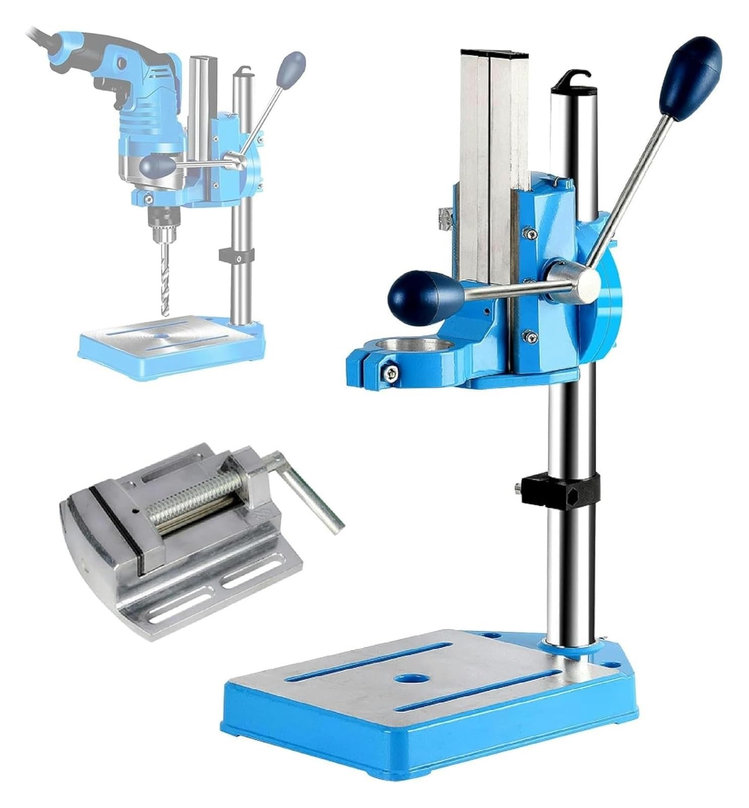 Soporte de Taladro, Soporte para Taladro, Prensas de taladro de sobremesa, abrazadera de Banco Universal ajustable for herramienta de reparación de banco de trabajo(A+VISE)