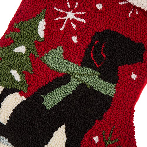 Glitzhome-19-L-Handmade-Hooked-Dog-Christmas-Stocking-for-Family-Holiday-Season-Party-Decor Glitzhome 19 L Handmade Hooked Dog Christmas Stocking for Family Holiday Season Party Decor