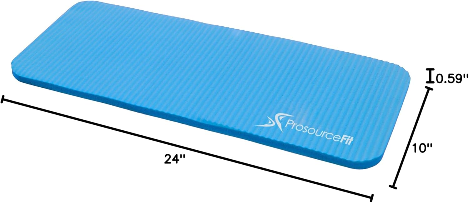 ProsourceFit Extra Thick Yoga Knee Pad and Elbow Cushion 15mm (5/8”) Fits Standard Mats for Pain Free Joints in Yoga, Pilates, Floor Workouts