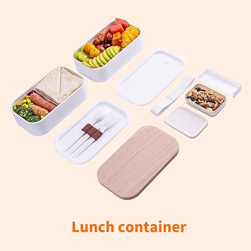 Miniatura 4 de Lonchera Bento para adultos con bolsa de almuerzo, contenedores japoneses para adultos, lonchera Bento con a prueba de fugas, 54 onzas, color