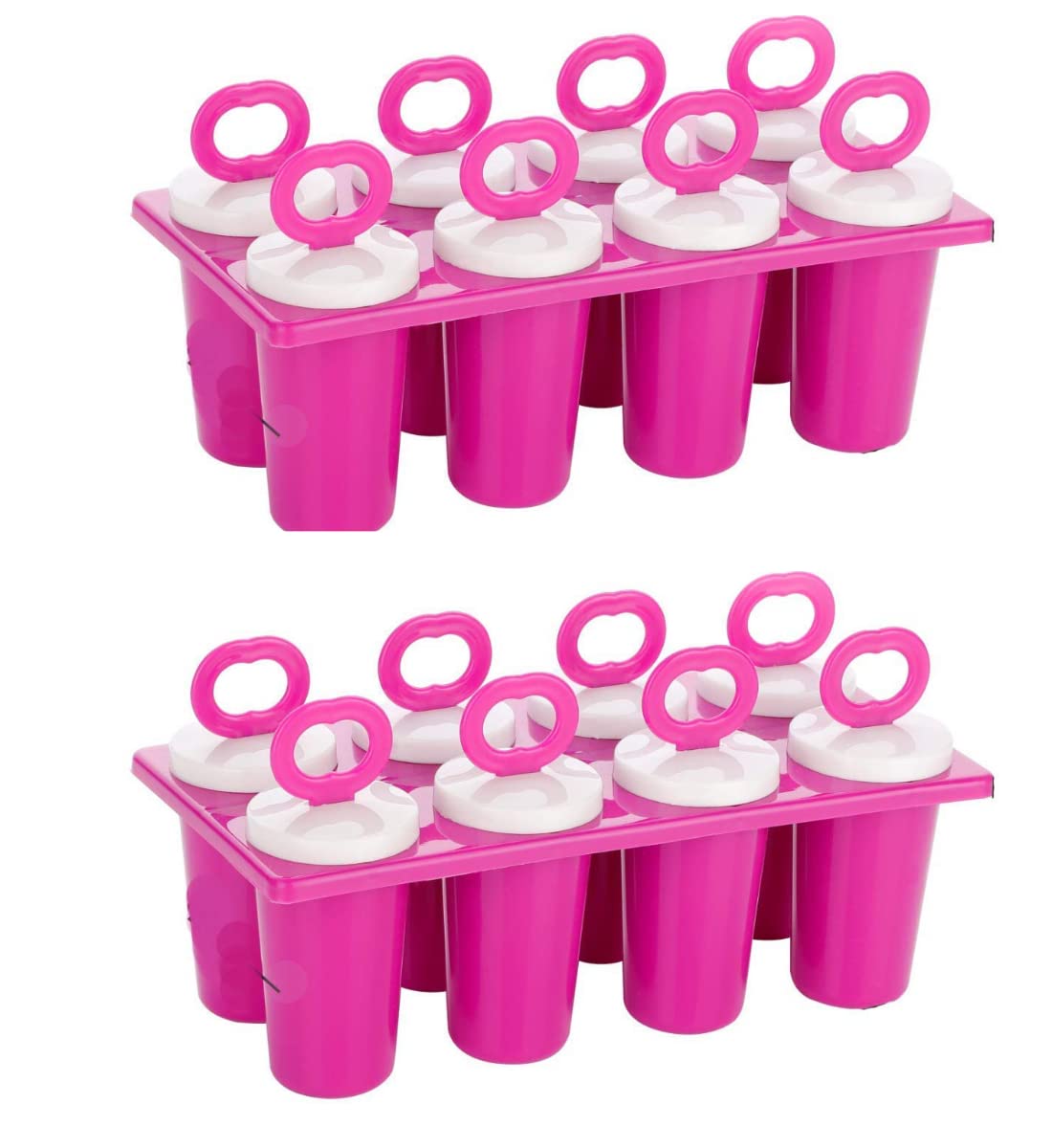 Manual Ice Cream Maker Plastic Ice Cream Candy Kulfi Maker Mould ice Stick Trays Multicolor Plastic Ice Cube Tray (Pack of 2)- PTHK-7052-image-27