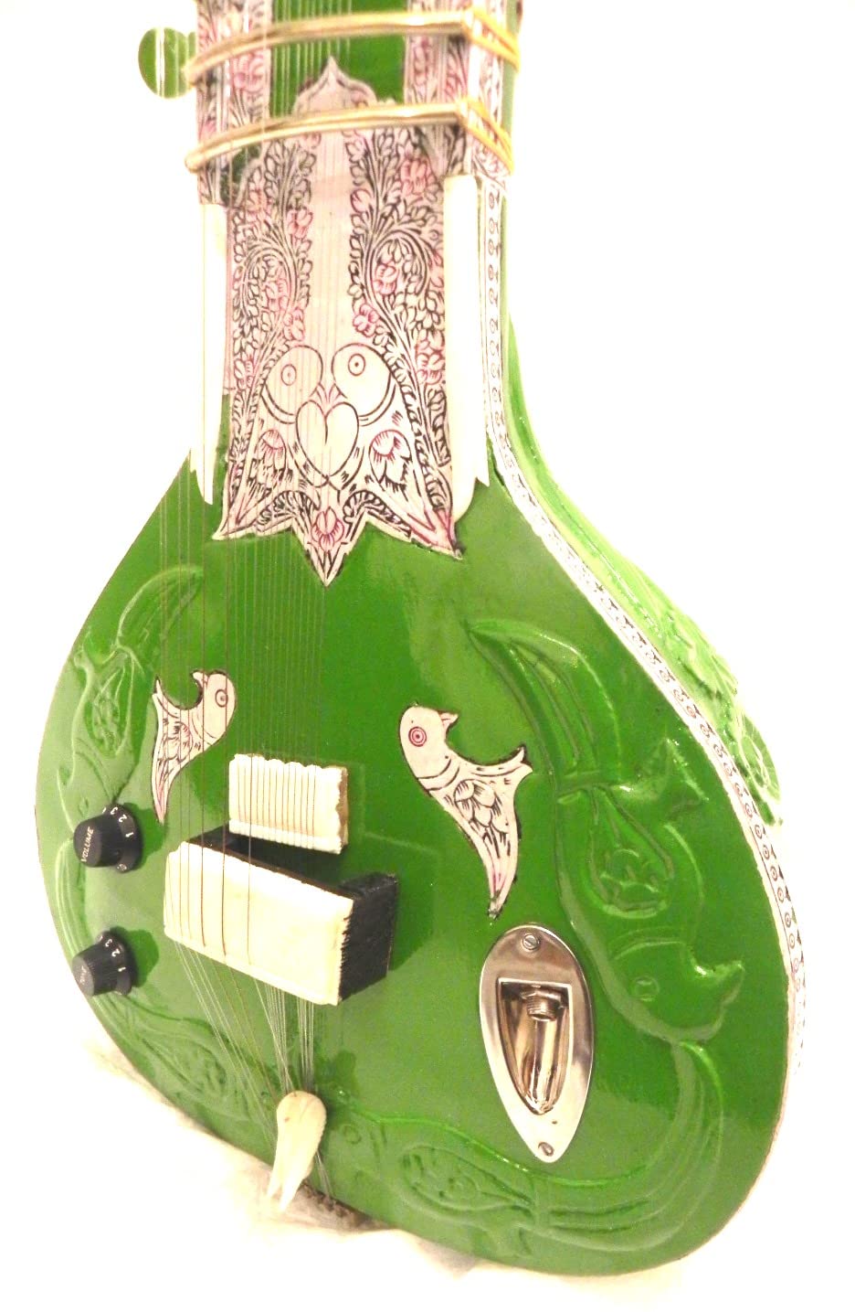 Hecho a mano por la India ~ Sitar eléctrico SHRI RAVI SHANKAR estilo diseñador, cuerda y MIZRAB
