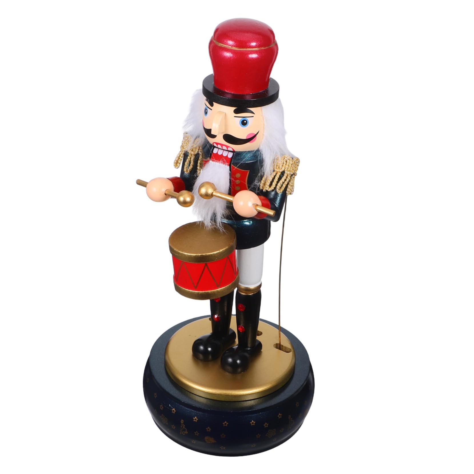 VICASKY Carillon Carica Manuale Tema Natalizio con Figurina Soldato Schiaccianoci in Legno Decorazione Musicale per Festa di Natale Melodie Rilassanti per Soggiorno