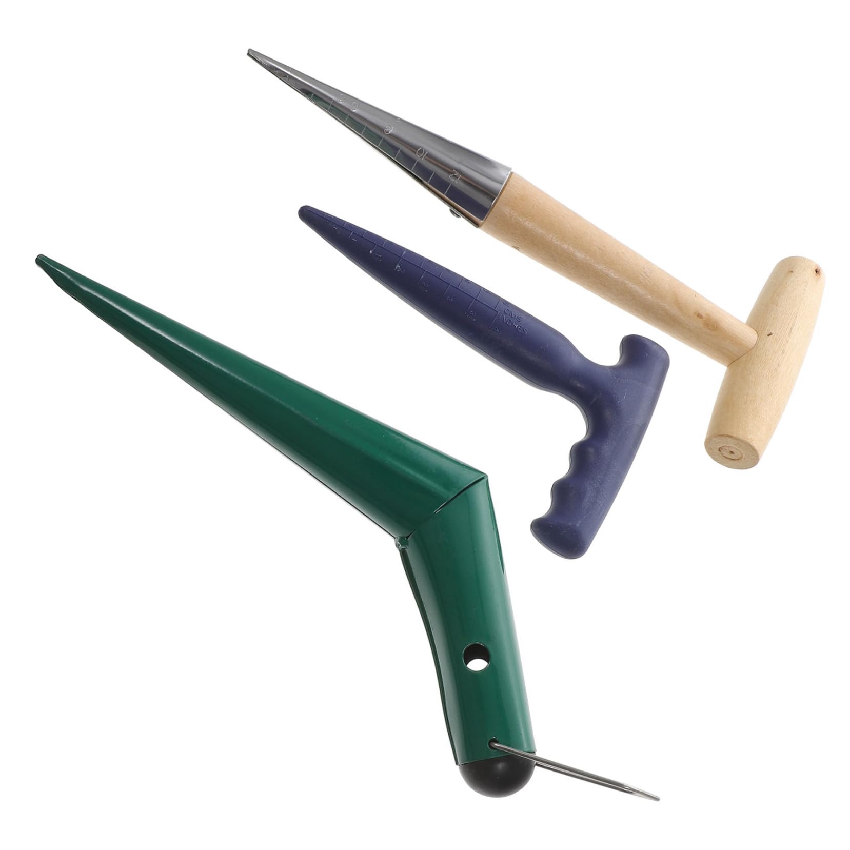 Happyyami Gardening Hole Punch Tool 3-Piece Set for Planting Durable Cultivator Dibbler