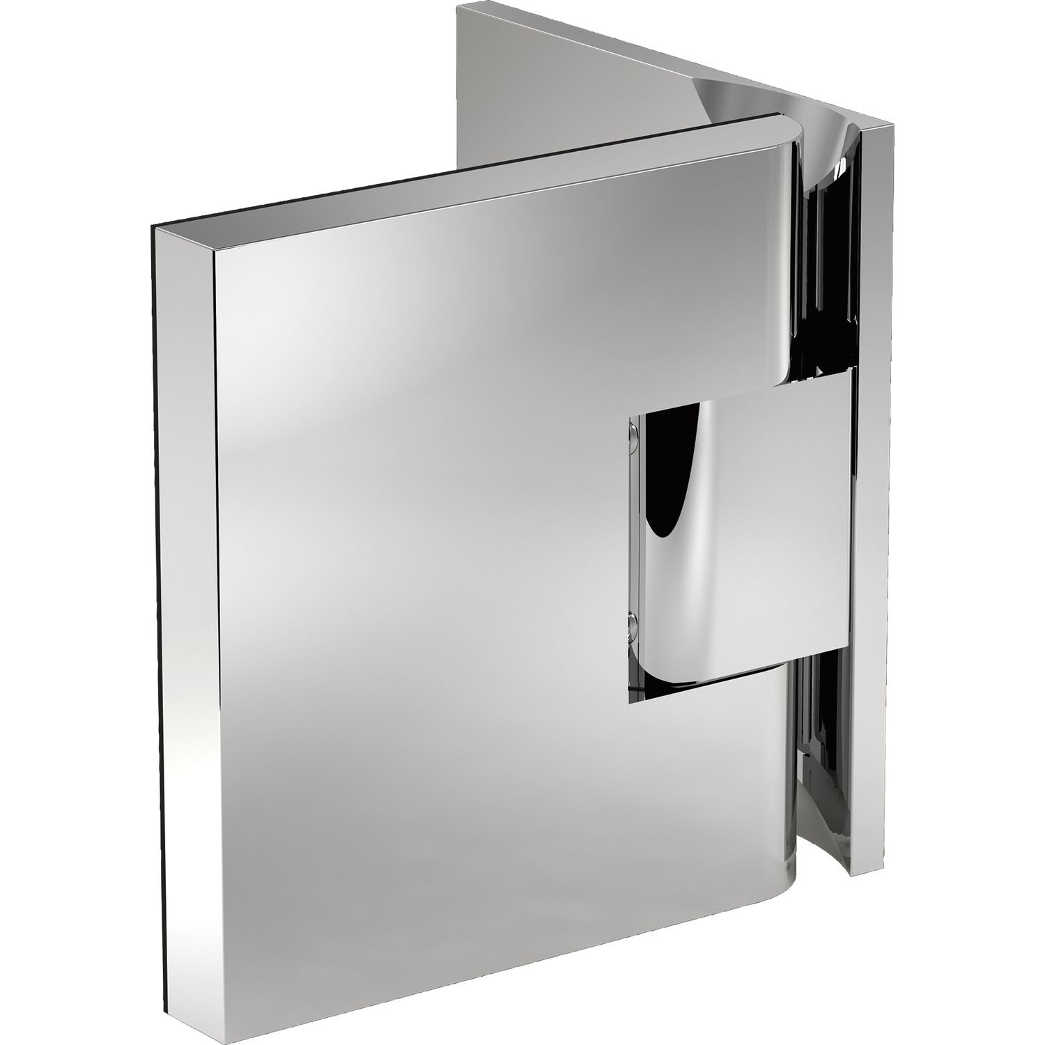 Barre de douche en verre trou oblong ajustement laiton chromé poli 90°