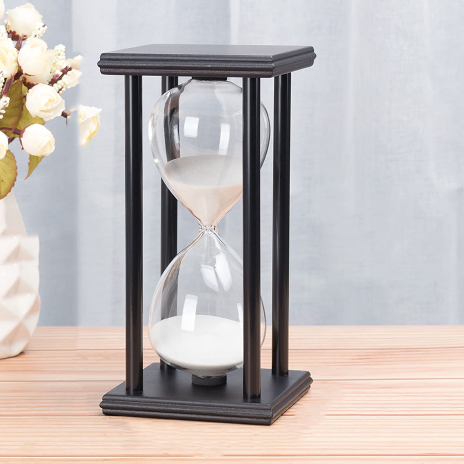 Temporizador de Reloj de Arena for decoración de niños, Juegos de Reloj de Arena, Temporizador de Oficina en casa, Reloj de Arena, Reloj de Arena, Reloj de Arena de Seguridad for niños (Color : Black