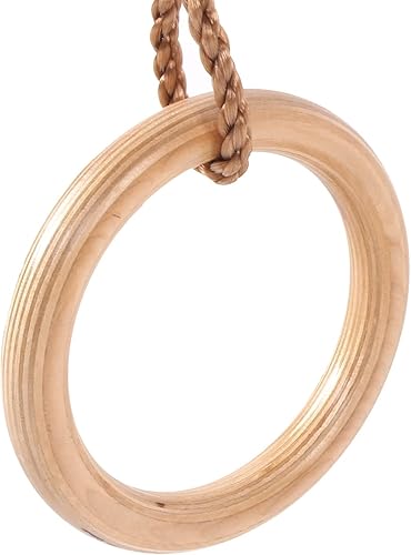 Miniatura 7 de Juego de 2 anillos de columpio de madera, juego de anillos de gimnasia, columpios, cuerda, equipo de fitness, deportes, gimnasio, interior,
