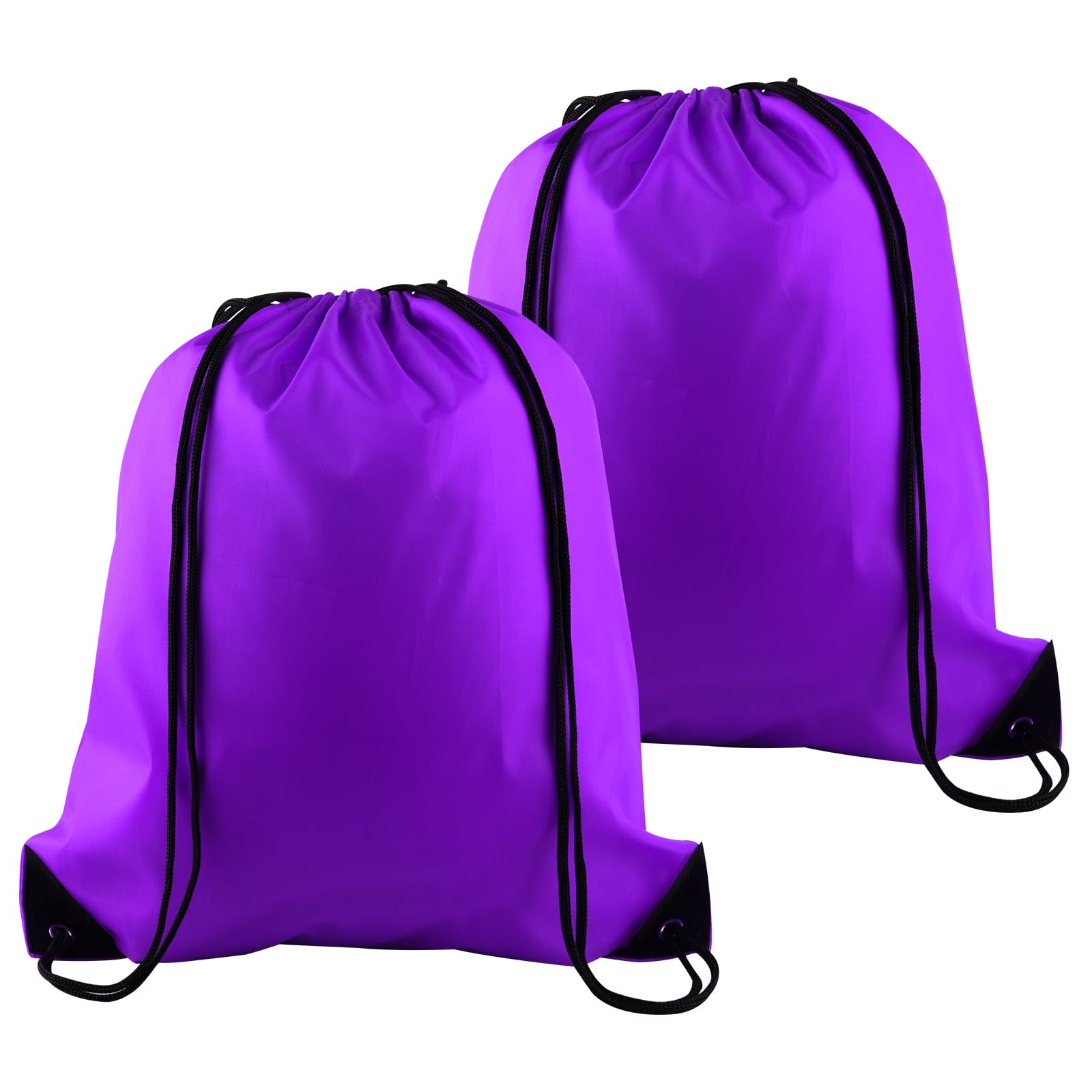 PLULON 2Pcs Drawstring Bags Bulk, Purple Drawstring Backpack String Backpack Cinch Sack Sport Gym Backpack Bags for Yoga Traveling Outdoor Sports
