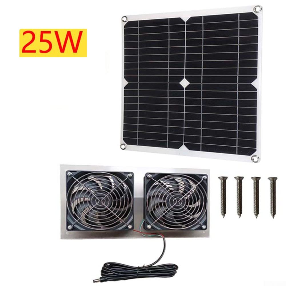 Solarmodul-Ventilator, solarbetrieben, 25 W, 18 V, für Gewächshaus/Schuppen/Hühnerstall/Entlüftung