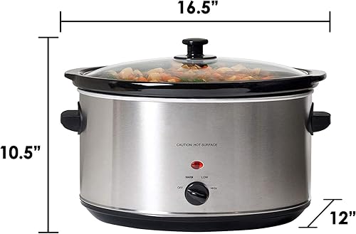 Miniatura 6 de Olla lenta eléctrica de cerámica de 85 cuartos - Temperatura ajustable entradas salsas guisos y salsas