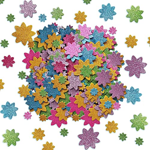 Jtnohx Glitter Foam Flower Stickers