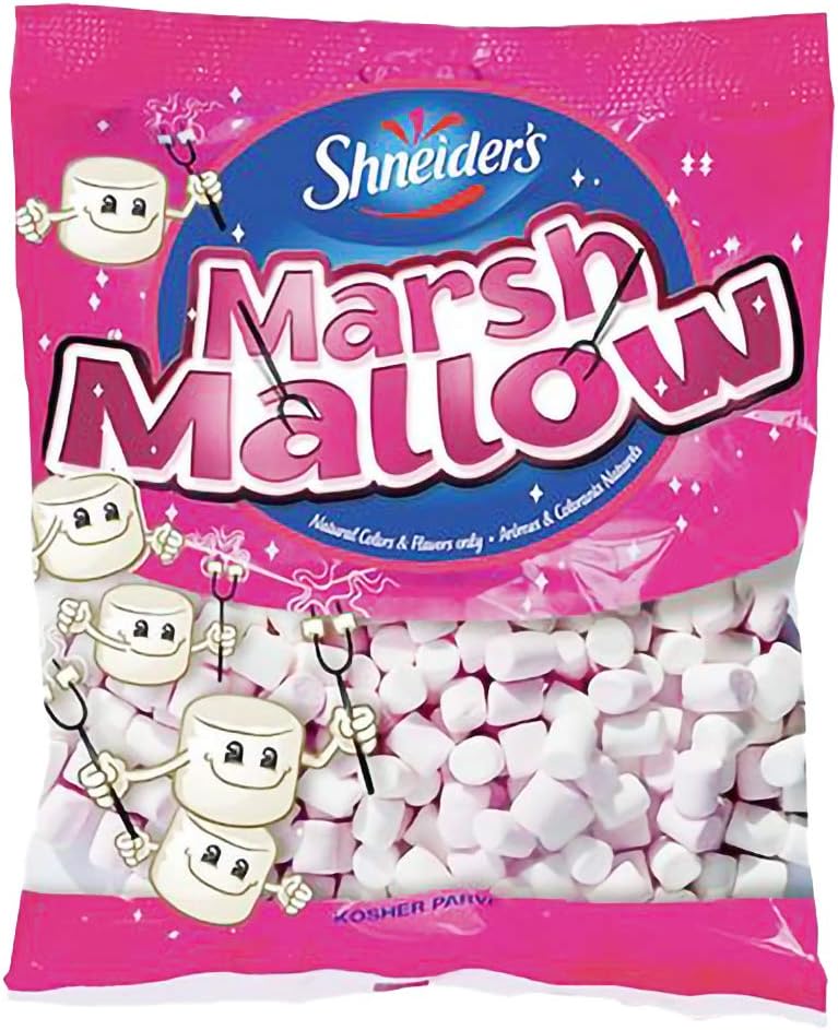 Mini Marshmallow Flavored, Natural Colors & Flavors Only, Fat-Free, OU Kosher Parve, 6.17oz Bag (White & Pink Marshmallow, Single)