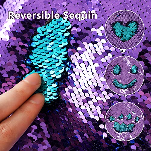 Heysun Sequin Backpack For Girls Bookbag Kids Back Pack For School Elementary School Bag For Boys Purple #TOP3