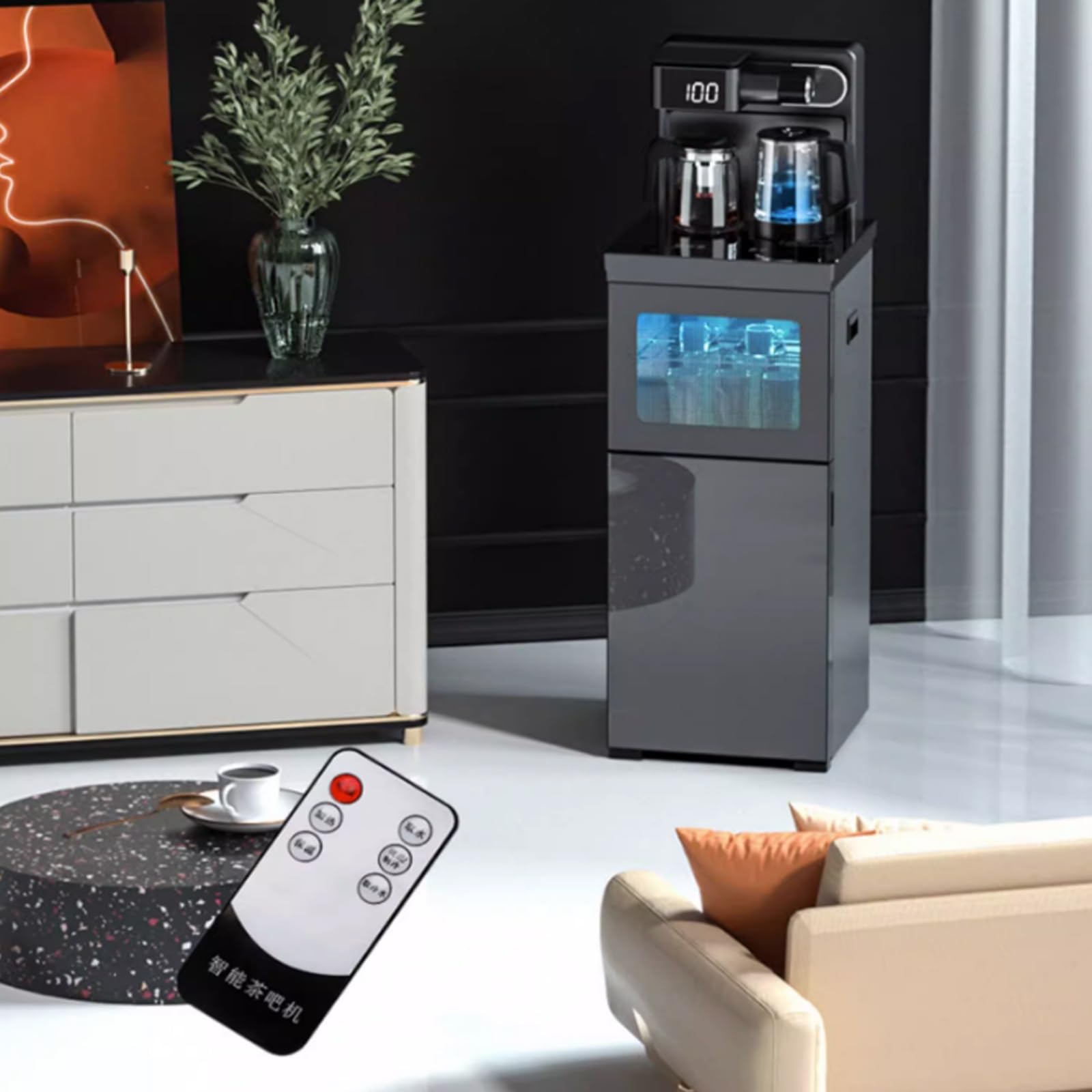 Distributore di Acqua bollente Intelligente Completamente Automatico di Fascia Alta for Uso Domestico della Macchina for la Barra del tè Dispenser di tè a Secchio Montato sul Fondo (Color : Warm)