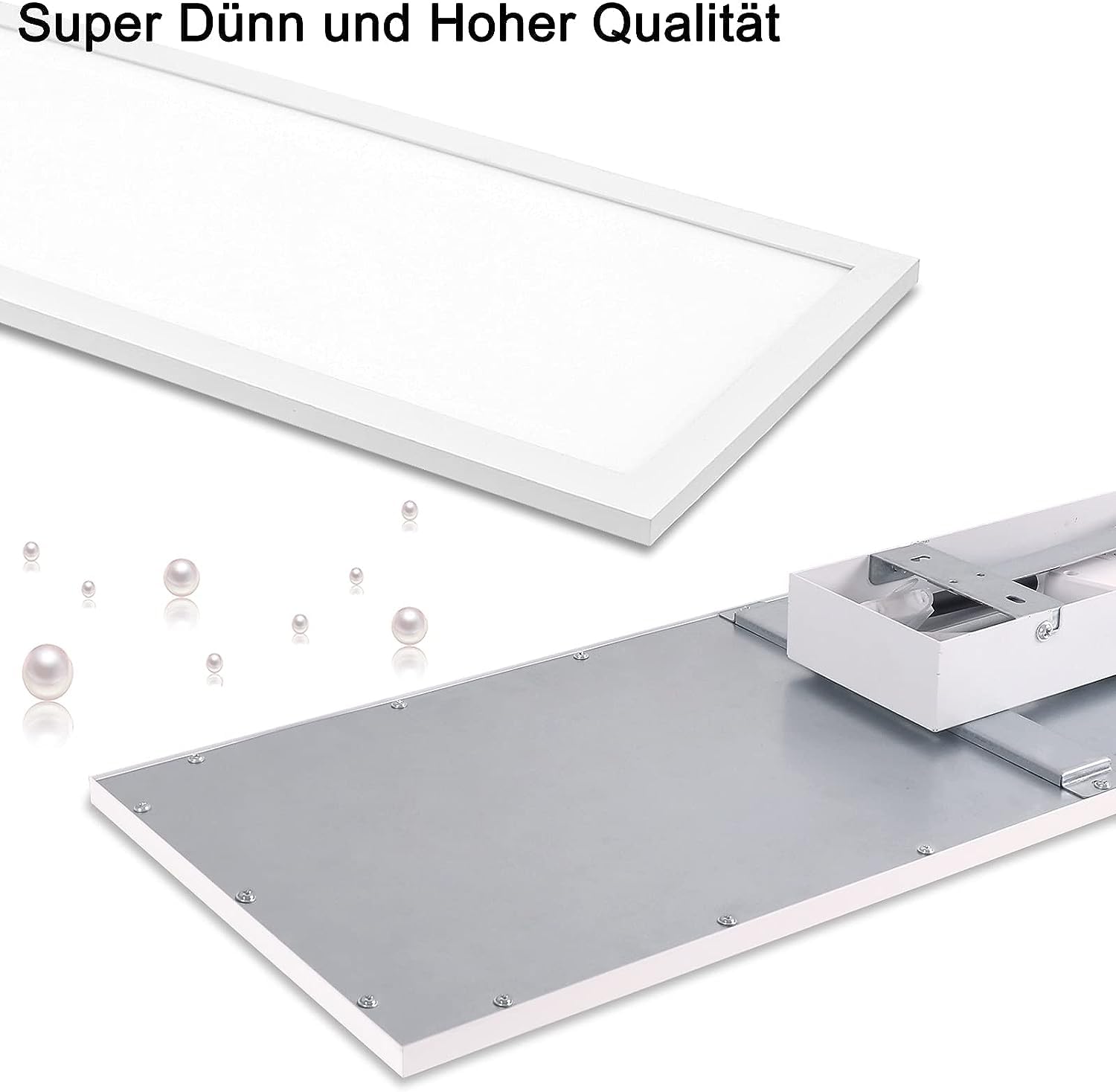 Aimosen Dimmable LED Panel de Luz de Techo 100x25cm con Mando a Distancia,2pcs 28W Panel de Techo con Luz Fuerte Luminosidad, 2700K-6500K Lámpara de Techo Delgado para la Oficina Taller Sala de Estar