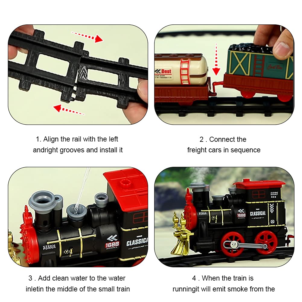 Train électrique Jouet Avec Lumière Et Son - Piste Modulable, Métro Interactif - Pour Enfants 4-10 Ans