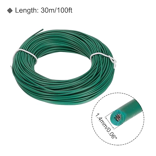Miniatura 2 de MECCANIXITY Cable de conexión de PVC trenzado de 24 AWG, cobre estañado UL1007, 98.4 ft100 pies verde para conexión interna