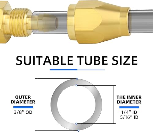 Miniatura 10 de ChillWaves Neumática de latón accesorio de repuesto reutilizable, accesorio de reparación de extremo de manguera, manguera de identificación de 38