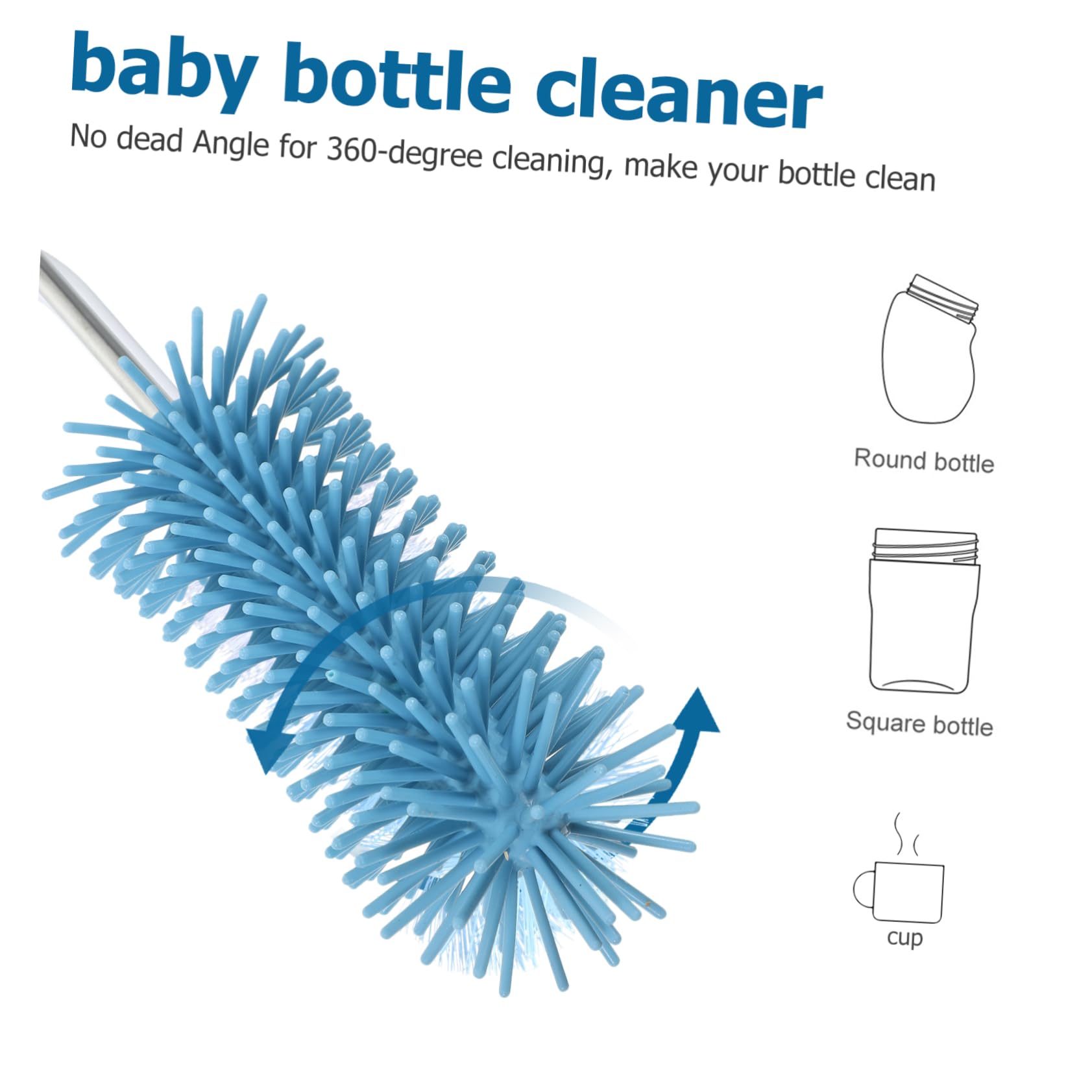 MOLUCKFU Silicone Cleaning Brush Kitchen Bottle Brush Glassware Scrub Brush Water Bottle Scrubber Scrubbing Brush Water Bottle Cleaning Brush Cup Brush Kettle Cleaner Stainless Steel