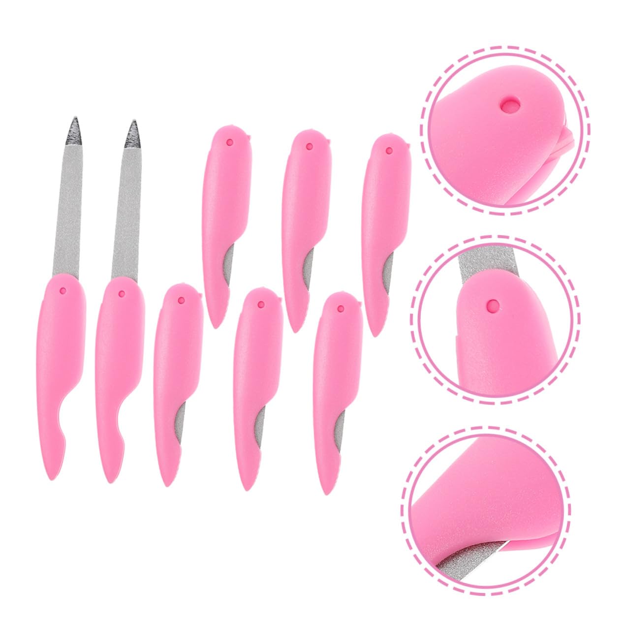 Healvian Set 8 Pezzi Lime per Unghie Portatile in Abs e Metallo Design Elegante per Uso Domestico e Salone, Strumenti per Modellare e Lucidare le Unghie