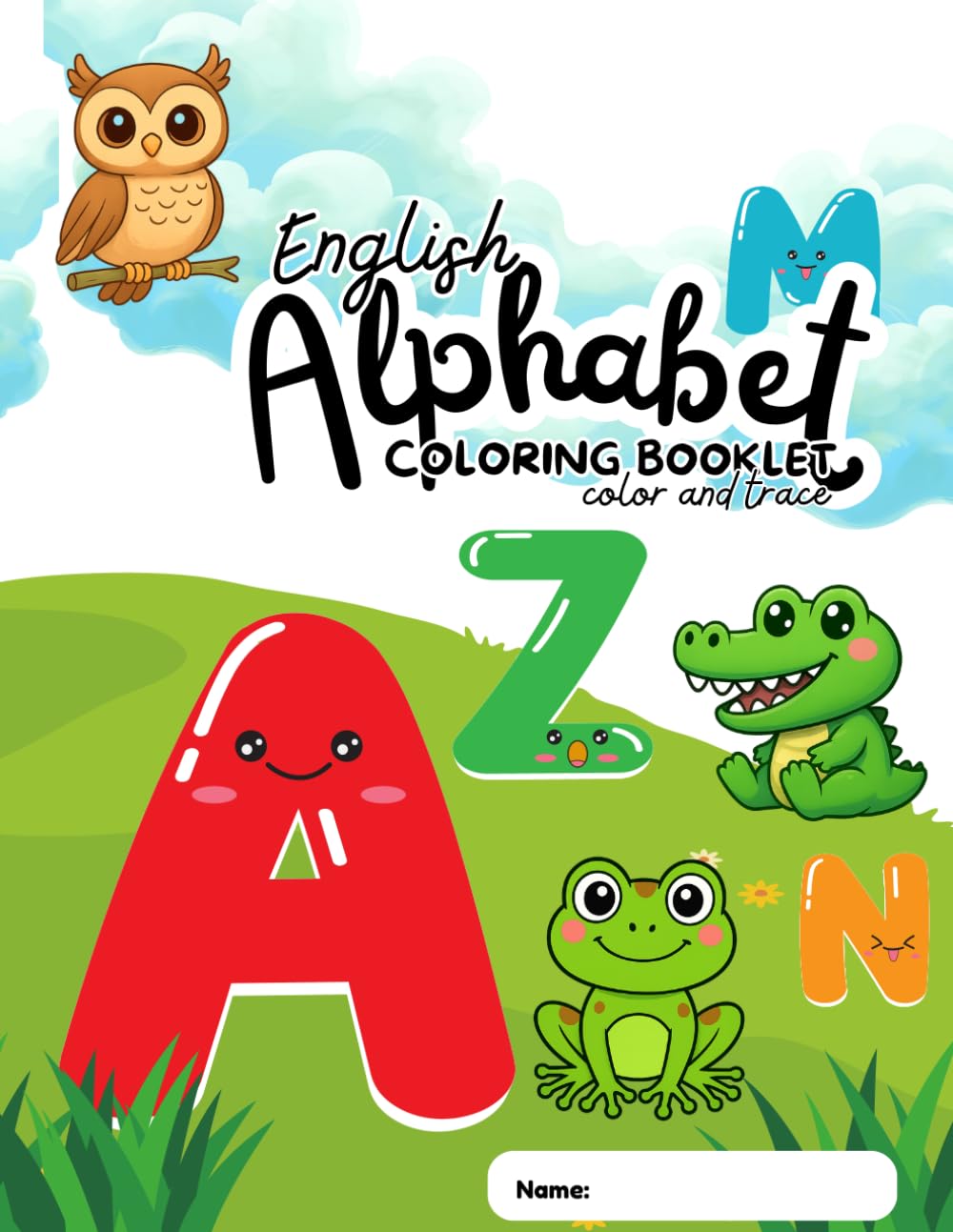 English Alphabet Color and Trace Book