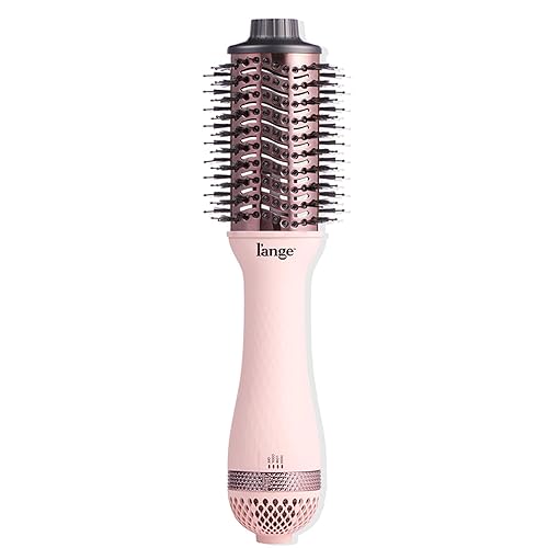 L'ANGE HAIR Le Volume 2-in-1 Titanium Blow Dryer Brush | Hot Air Brush for Hair Drying & Styling | Ionic Oval Barrel for Smooth, Frizz-Free Volume | (Blush β 60mm) - (Blush - 60mm)