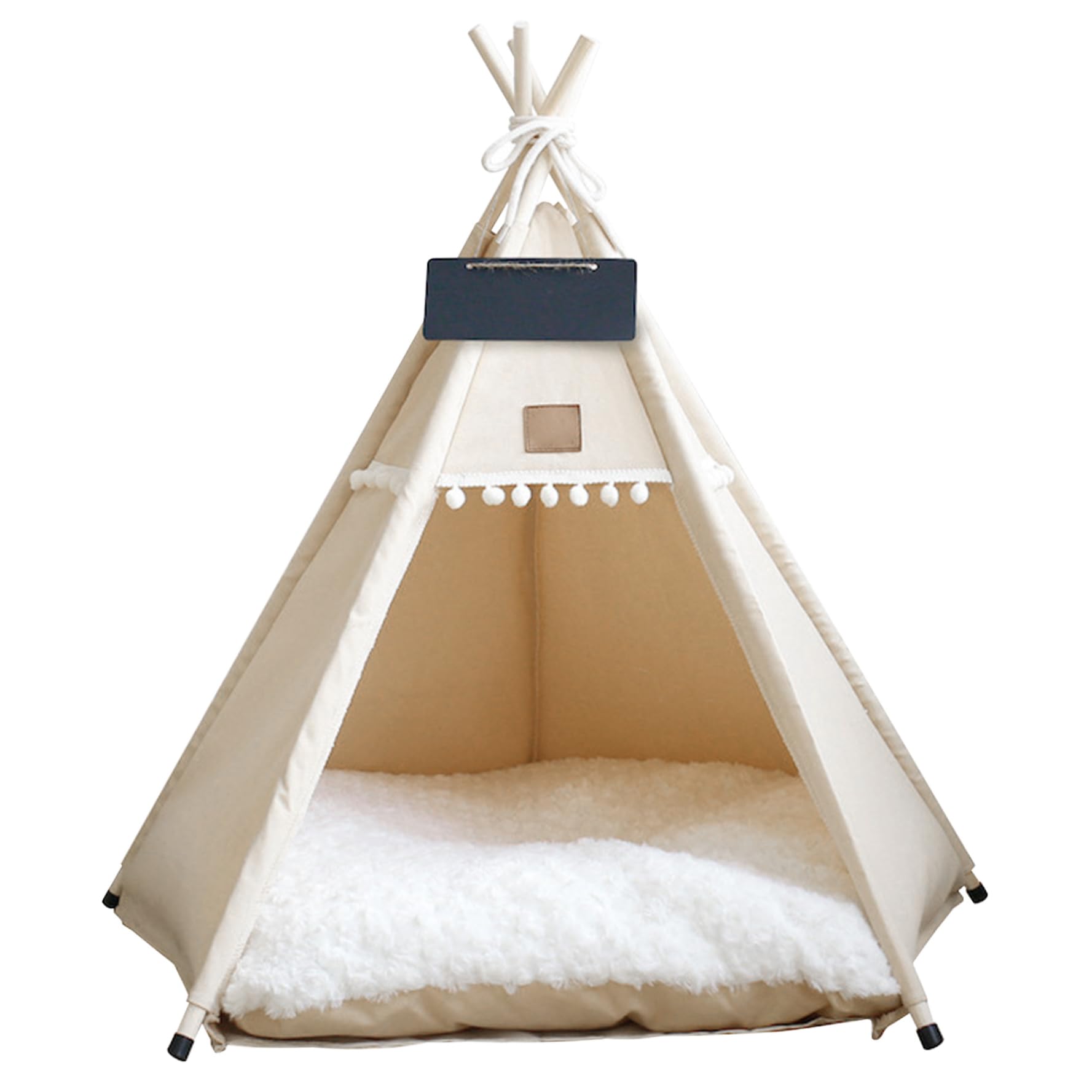 Tende per cani e gatti Teepee portatili per animali domestici con cuscino e piccola lavagna Cuccia per cani da interno lavabile alta 24 pollici per animali domestici di peso inferiore a 7 kg, Gartend