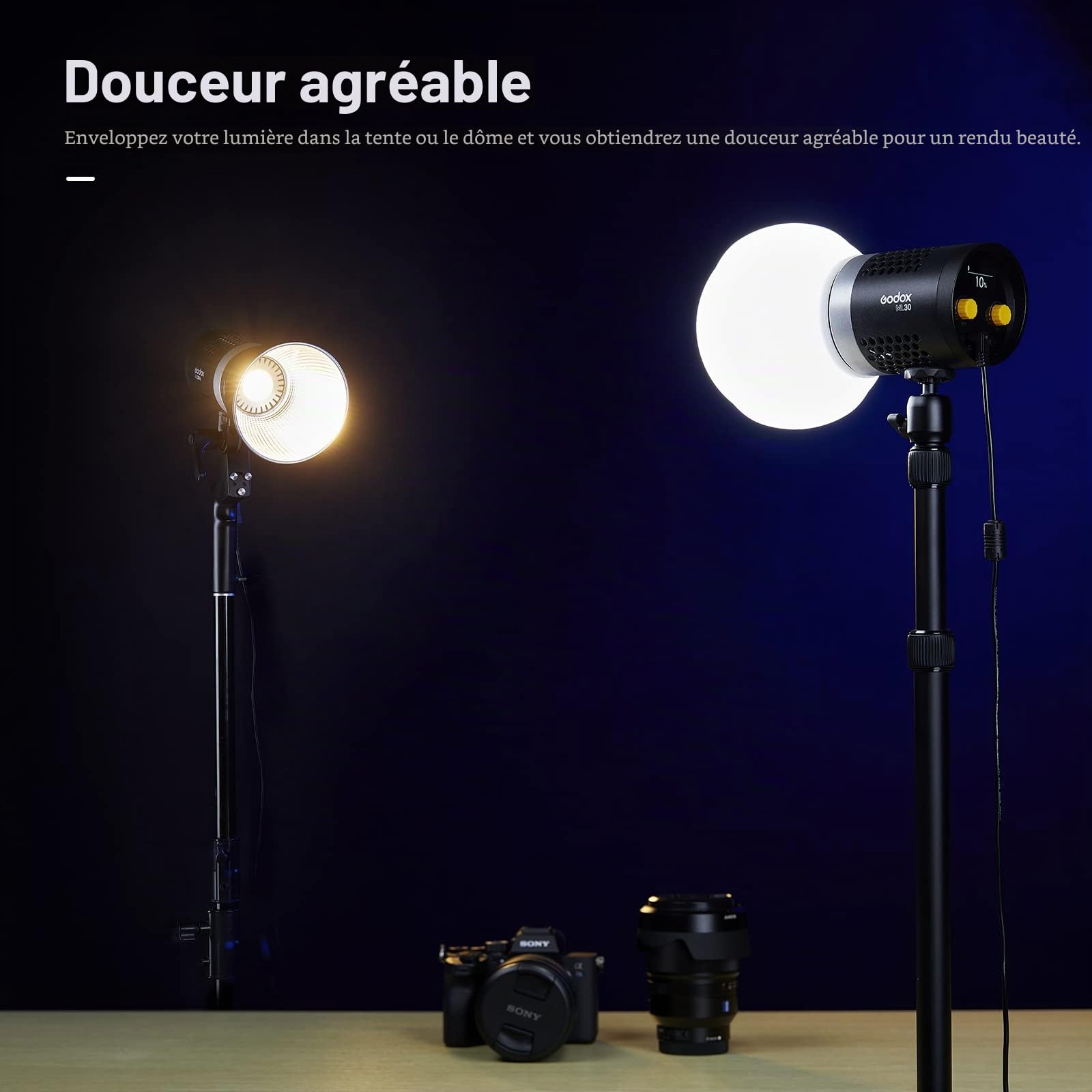 Godox ML-CD15 Diffuseur Dôme avec 3 Types D'adaptateurs, Dôme de Diffusion Silicone pour Godox V1 V1Pro V100 TT685II V860II V860III AD100Pro AD200Pro AD200ProII AD300Pro AD300ProII AD400Pro ML30Bi