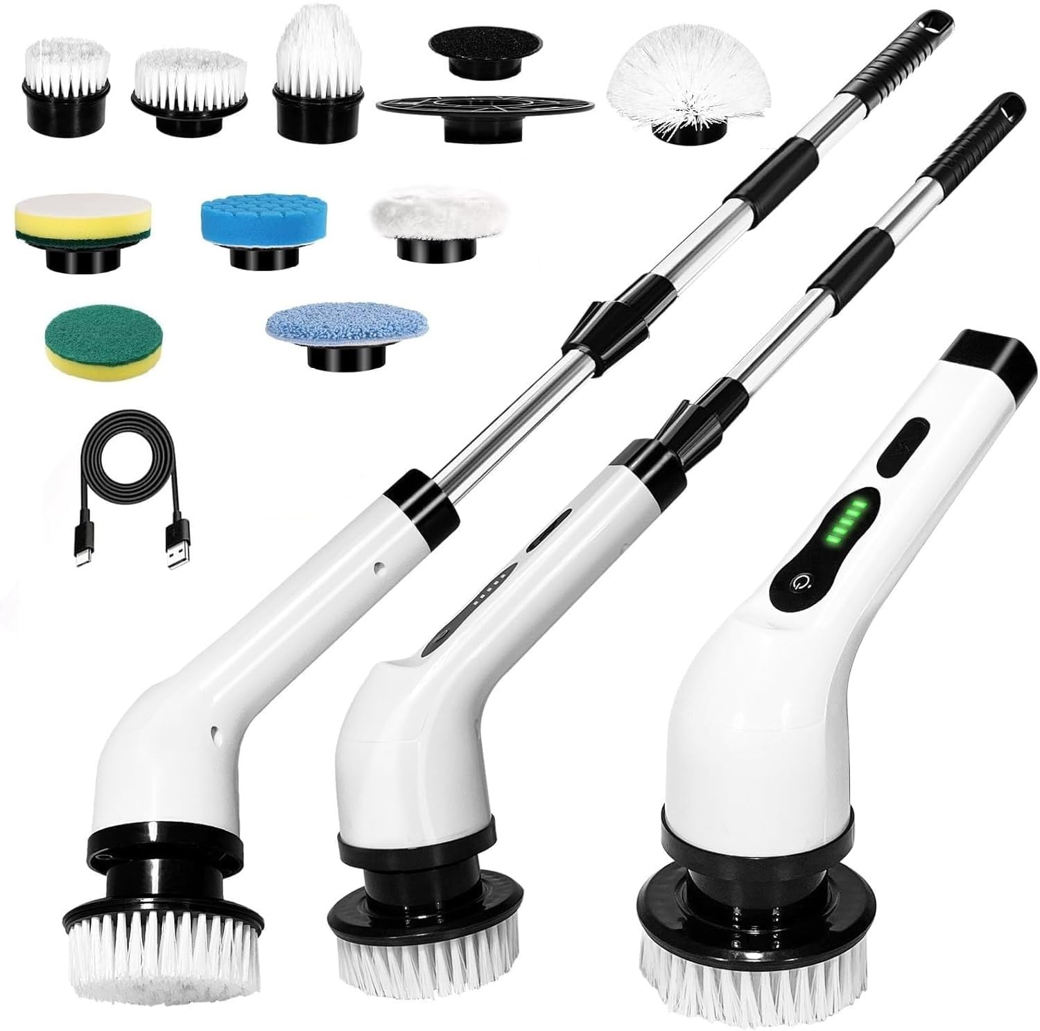 Naitik Creation 9 in 1 Electric Spin Scrubber for Bathroom | Cordless Rechargeable Power Scrubber for Bathroom Cleaning | Best Electric Cleaning Brush with Adjustable Speeds, LED Display & Long Handle-image-41