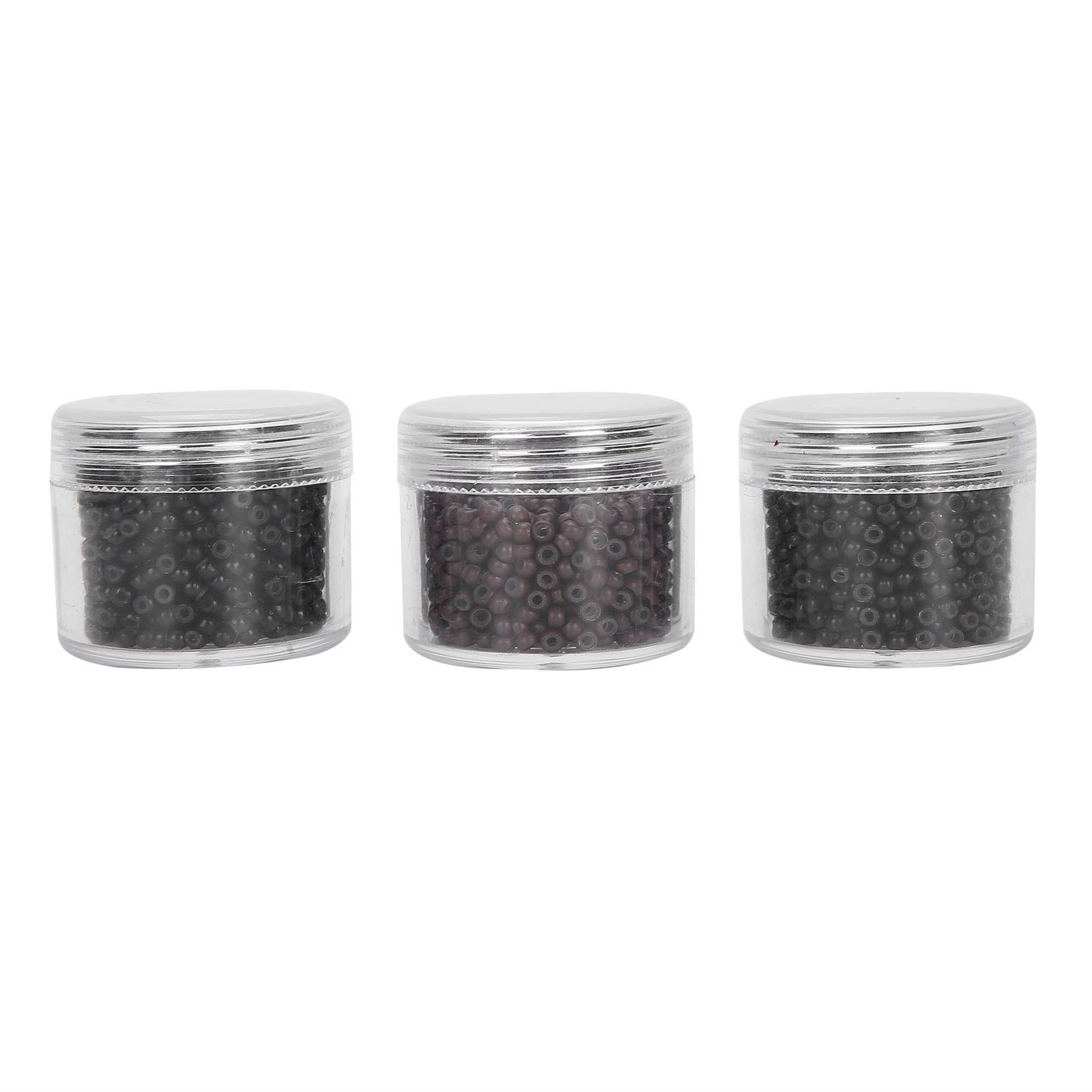 Juego de 3 herramientas de extensión de cabello con microeslabones de silicona de 3,0 mm, nanotubos con forro suave, 3000 unidades de 3 mm/0,12 pulgadas de diámetro exterior de 2