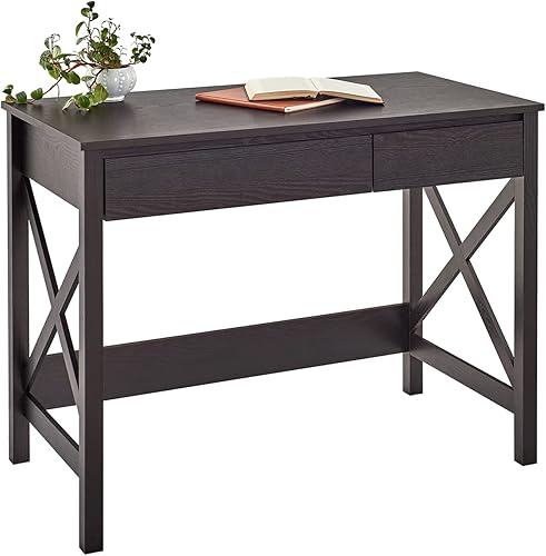 ClosetMaid 3955 X-Frame Design Escritorio o consola con cajones, madera de nogal negro