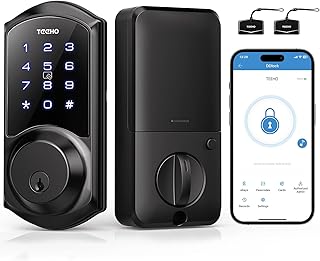 TEEHO TE006 Smart Lock - Keyless Entry Door Lock with Keypads - Electronic Deadbolt - Easy Installation - IP54 Waterproof - Auto Lock - Matte Black