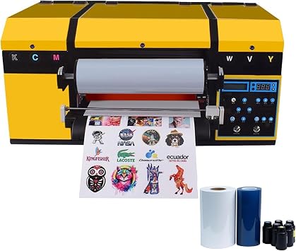 UV DTF Printer with Dual XP600 Print Heads, Auto Cleaning & White Ink Stirring, A3 Sticker Making Machine for Glass Metal Wood Tumblers Phone Cases and More