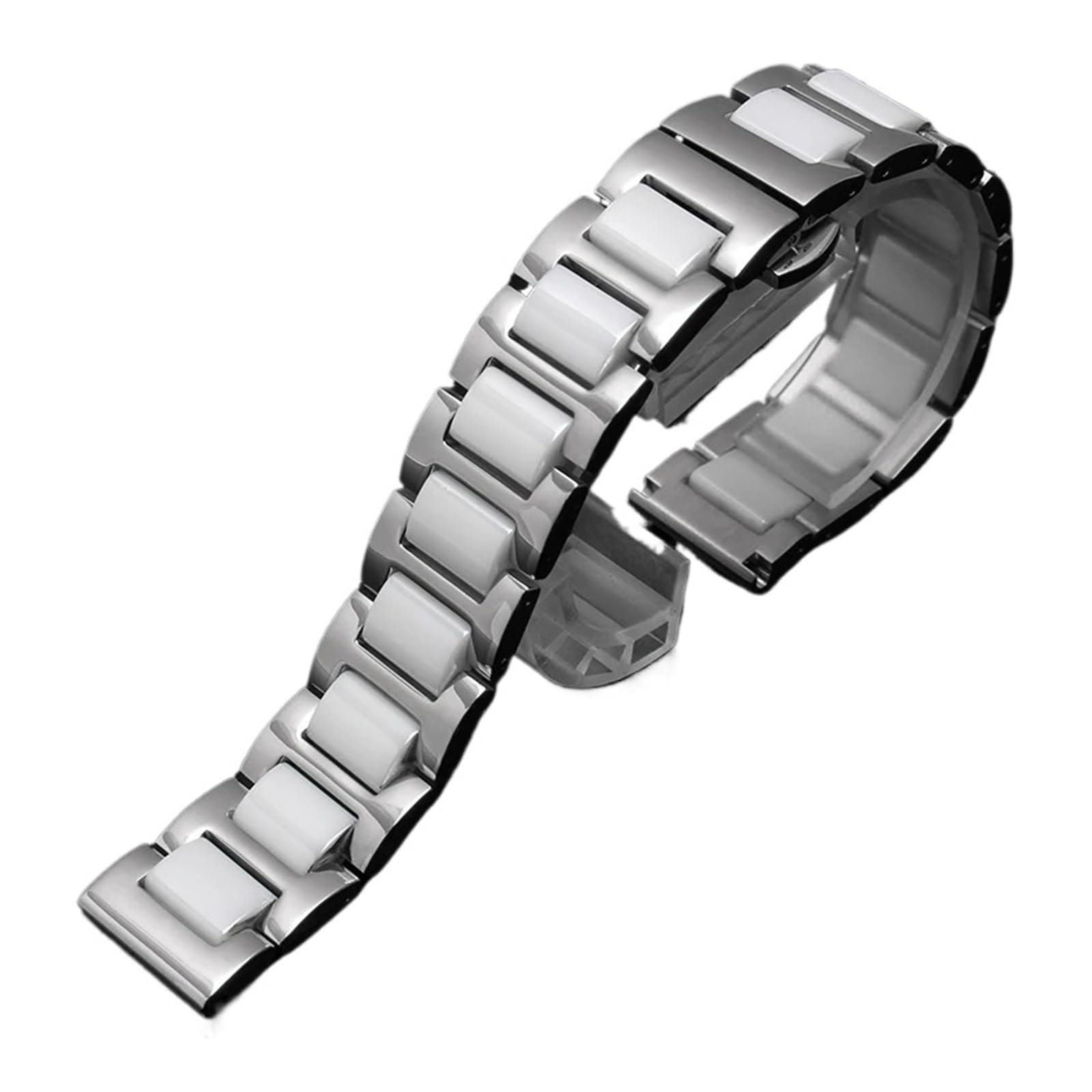 HMFang Cinturino in Ceramica A Sgancio Rapido da 14, 15, 16, 17, 18, 19, 20, 21, 22 Mm, Nero E Bianco, for Uomo E Donna.