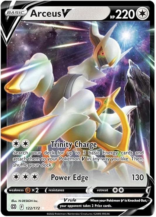 Arceus V 122 172 Ultra Rare Pokemon Card Swsh Brilliant Stars 1x Titancards Toploader Amazon Co Uk Toys Games