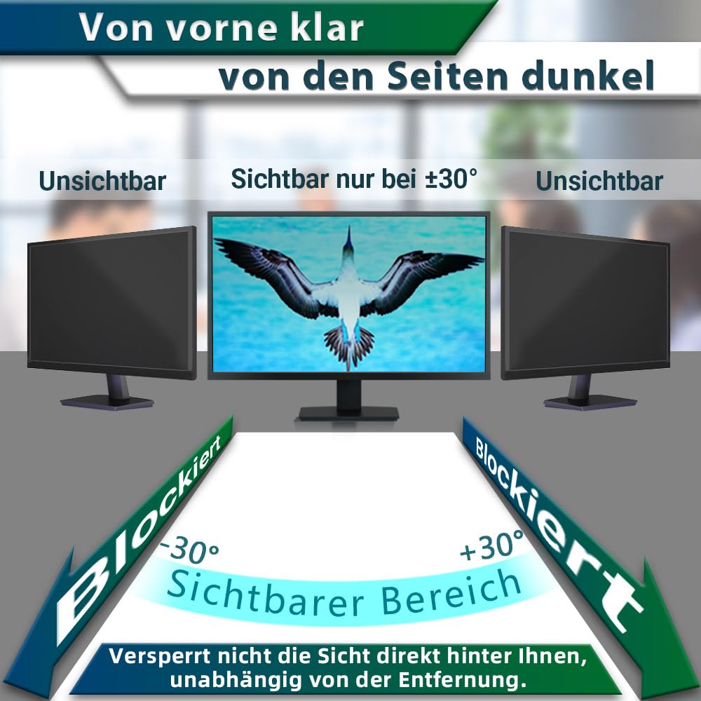 STARY 2 Stück Blickschutzfilter 24 Zoll 16:9 Bildschirmschutz - Anti-Blaulicht, Anti-Glare, abnehmbare Sichtschutzfolie für 24" Monitor, Kompatibel mit HP, ASUS, Dell, Acer/Lenovo