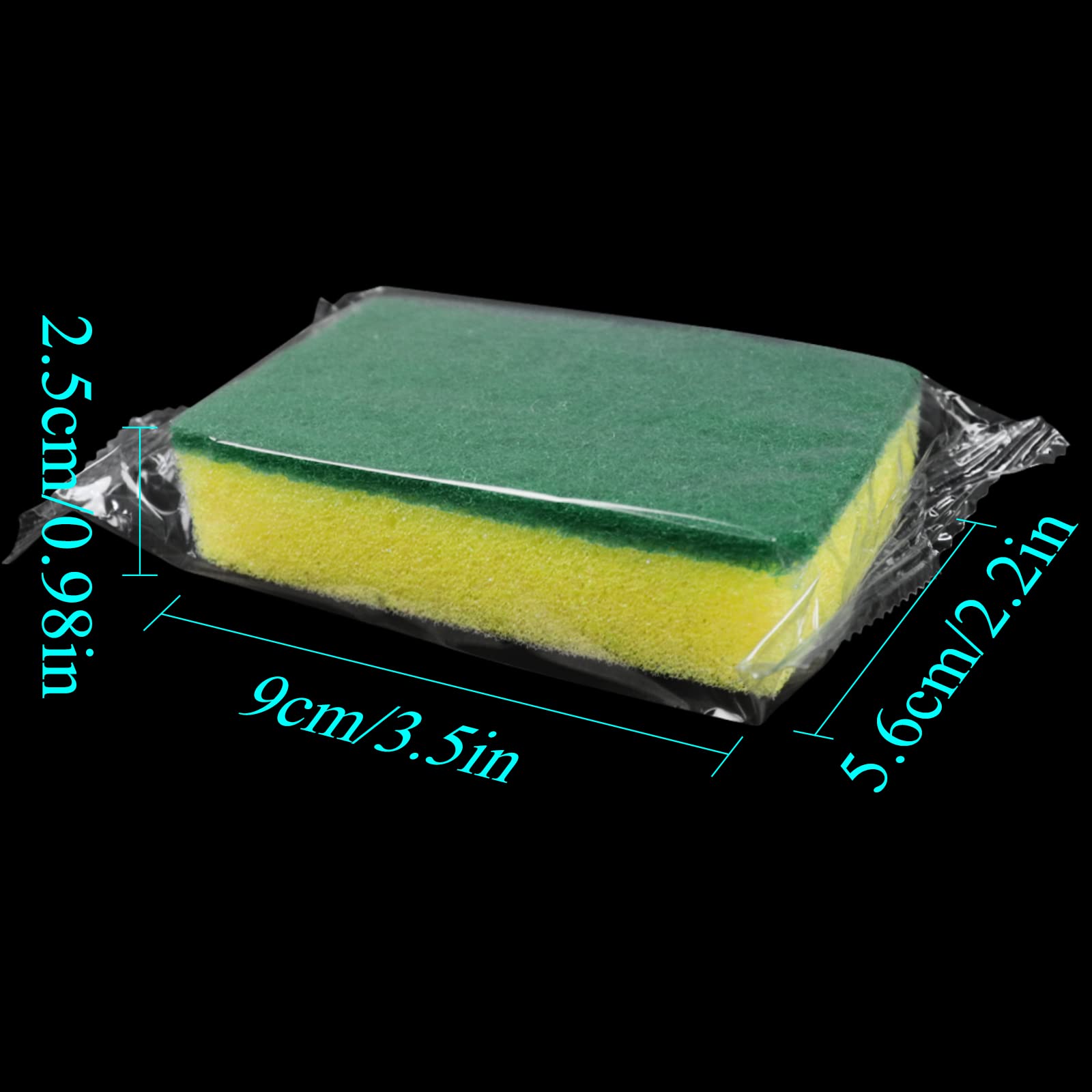 Lot de 750 éponges emballées individuellement, emballées individuellement, pour la cuisine, la vaisselle, la vaisselle, le nettoyage de l'évier, anti-rayures, petite et petite taille (5,6 cm)