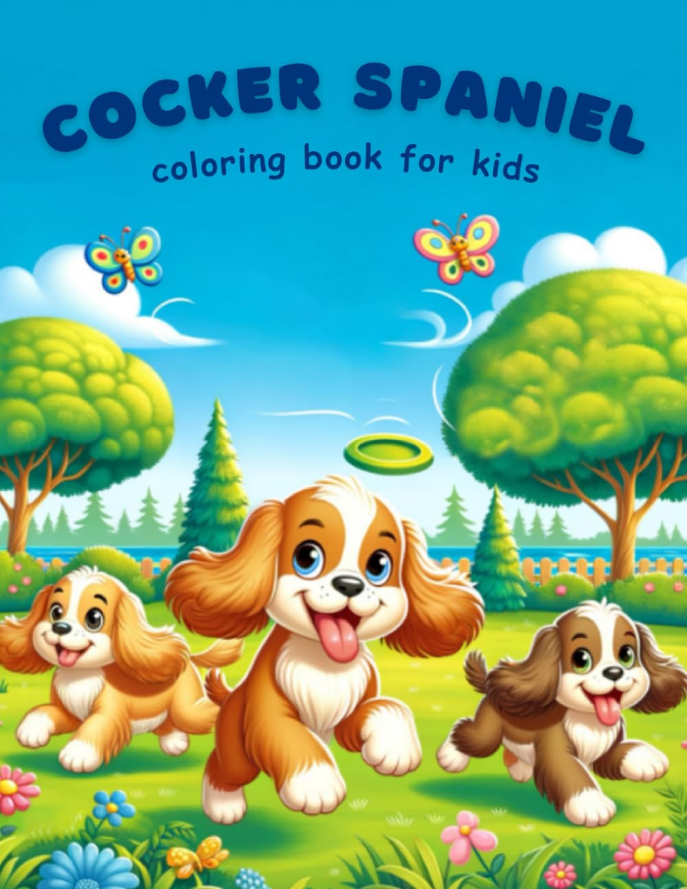 Cocker Spaniel Coloring Book for Kids: Cute Cocker Spaniel Themed Coloring Book for Kids